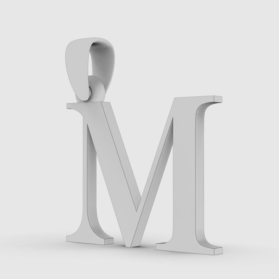 Alphabet Latin M 3D print model_17
