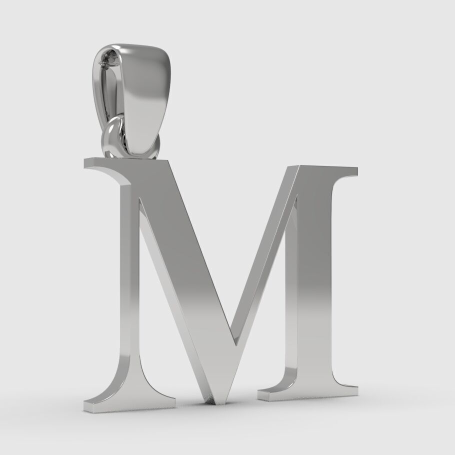 Alphabet Latin M 3D print model_10