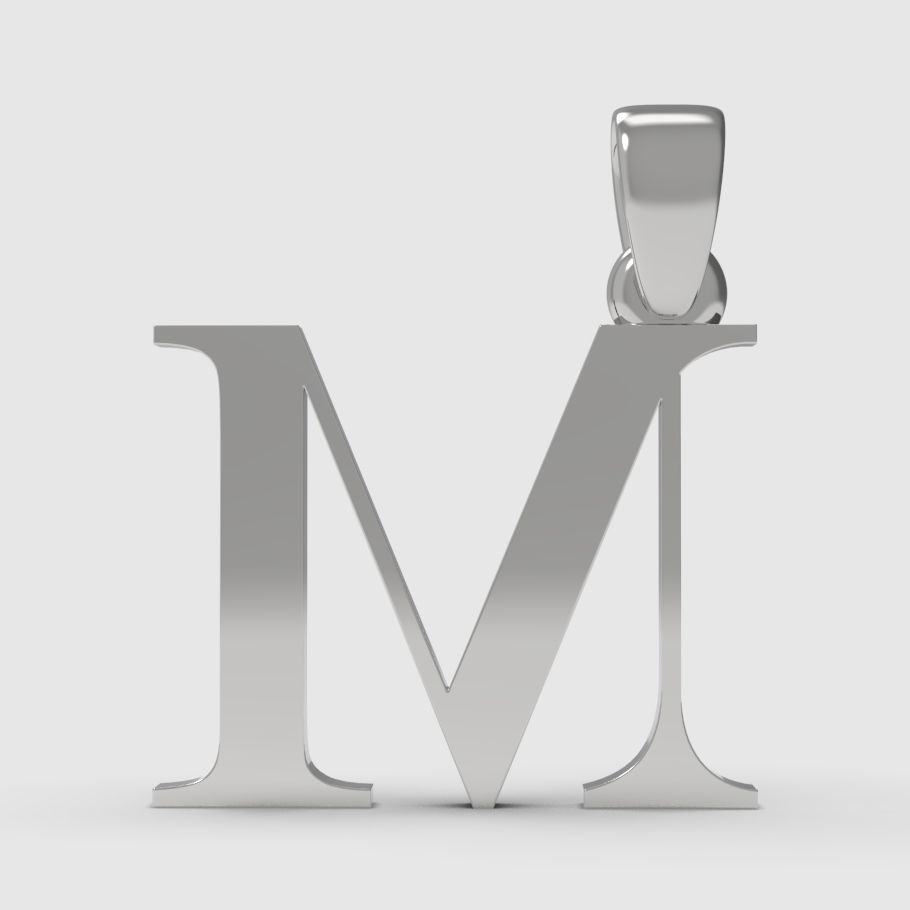 Alphabet Latin M 3D print model_3