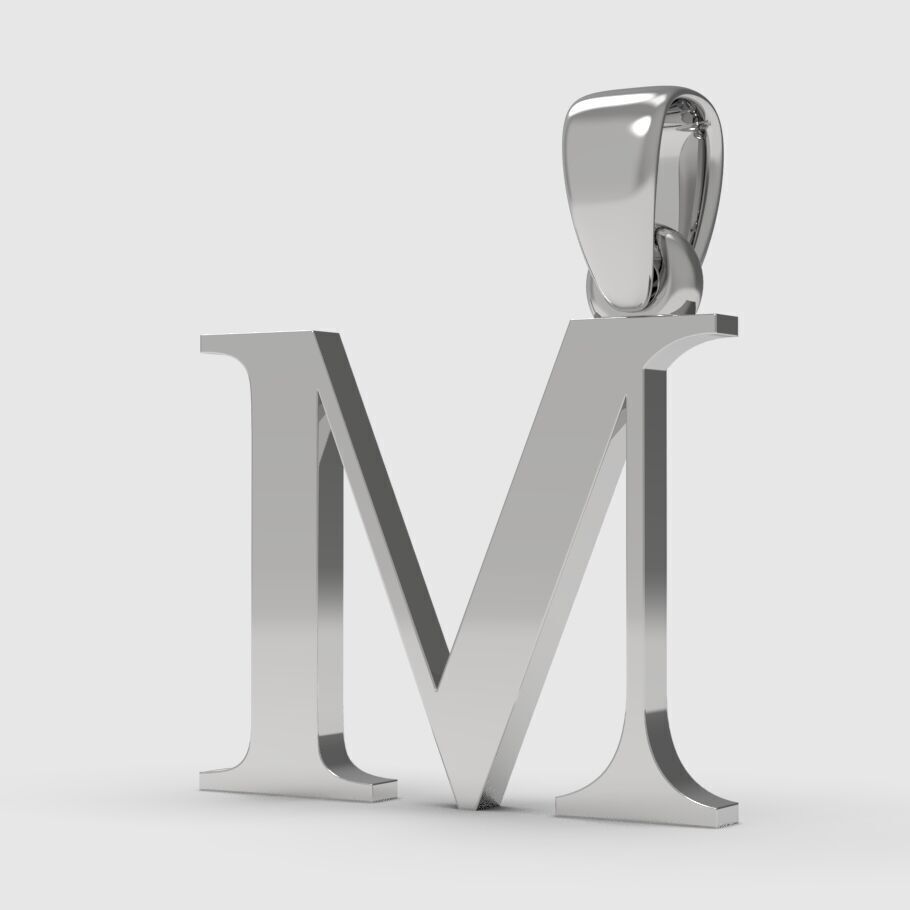 Alphabet Latin M 3D print model_4