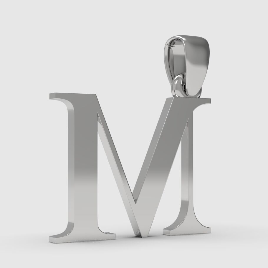 Alphabet Latin M 3D print model_6