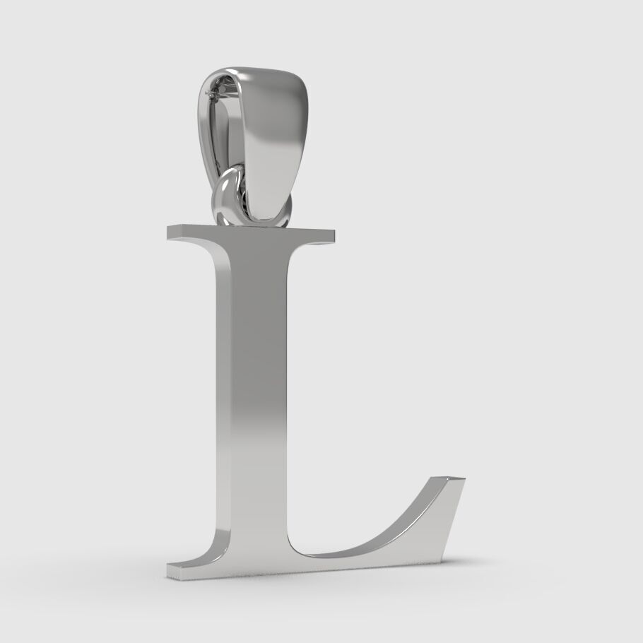 Alphabet Latin L 3D print model_10