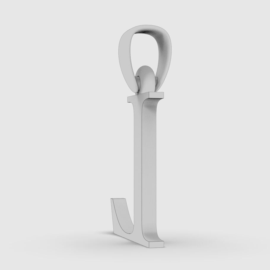 Alphabet Latin L 3D print model_1