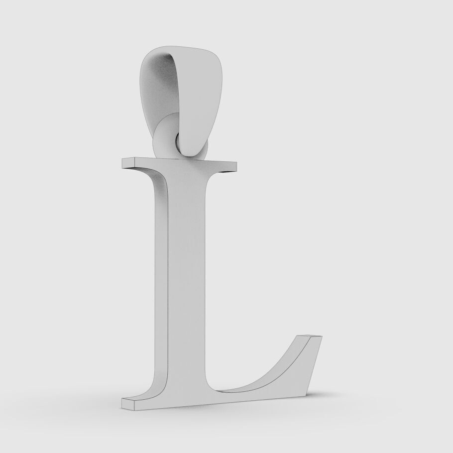 Alphabet Latin L 3D print model_14
