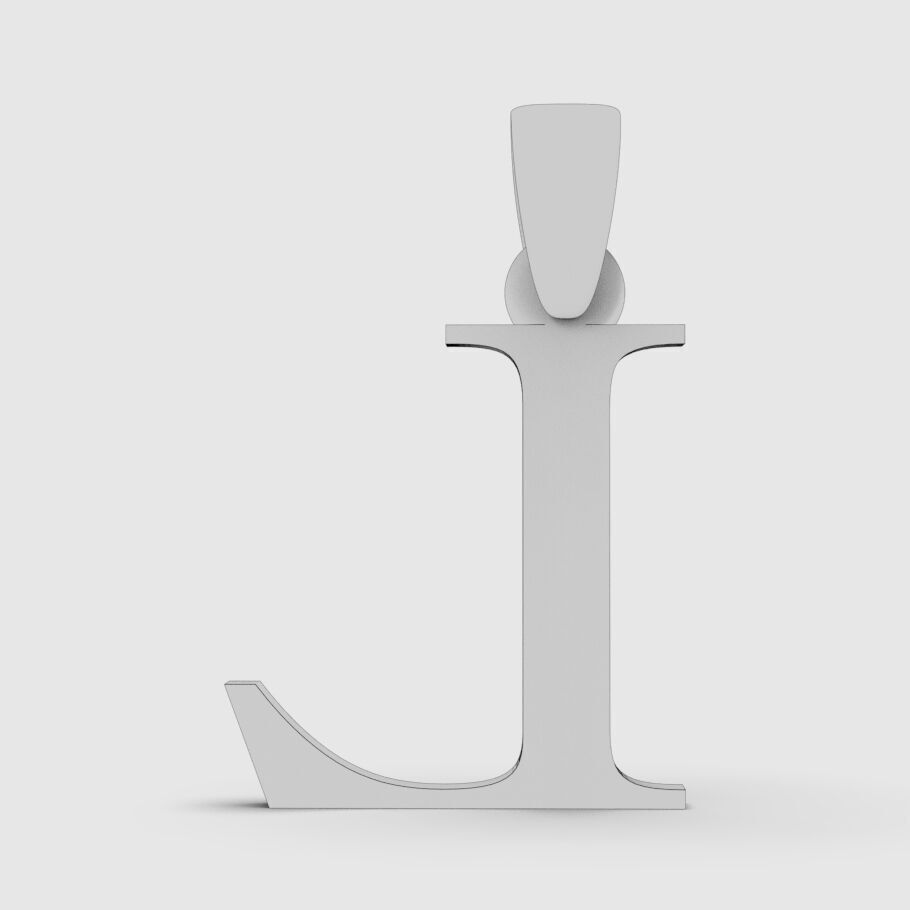 Alphabet Latin L 3D print model_17