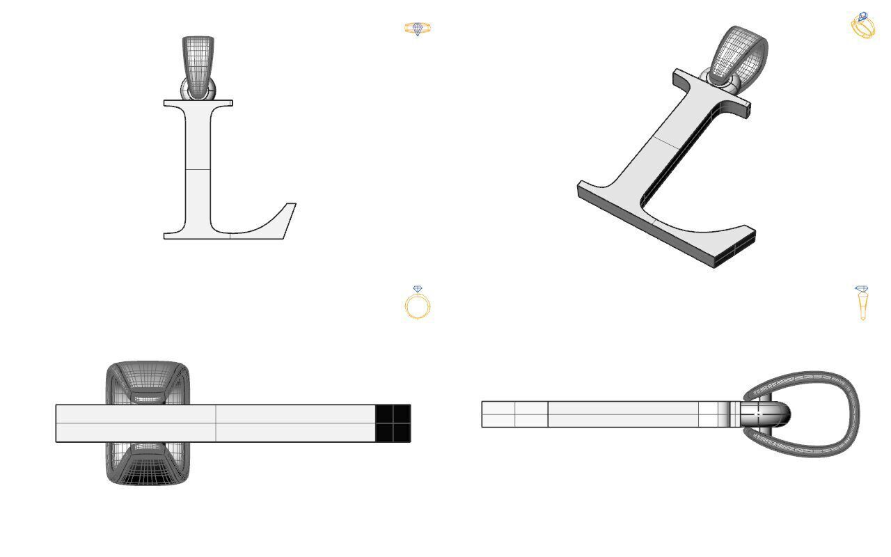Alphabet Latin L 3D print model_2