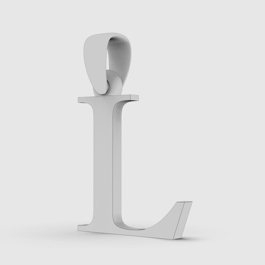 Alphabet Latin L 3D print model_15