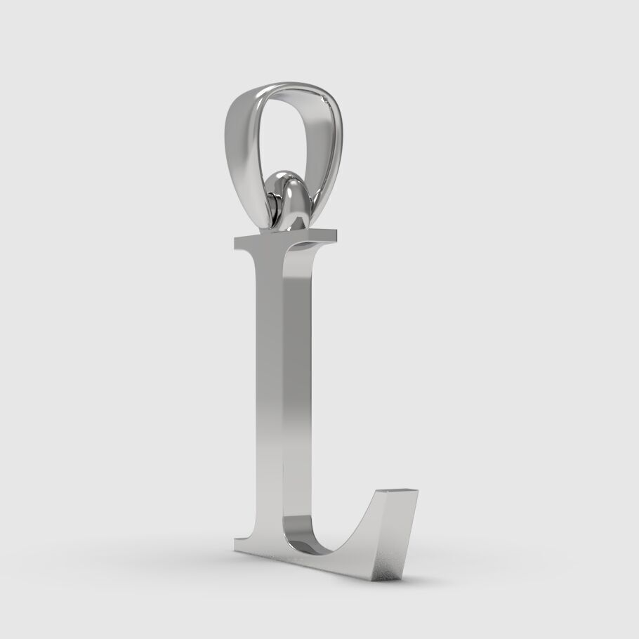 Alphabet Latin L 3D print model_12