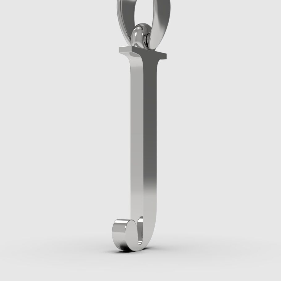Alphabet Latin J 3D print model_8