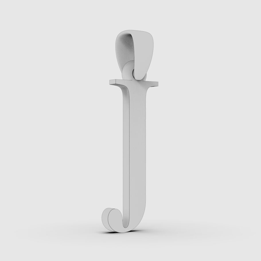 Alphabet Latin J 3D print model_15