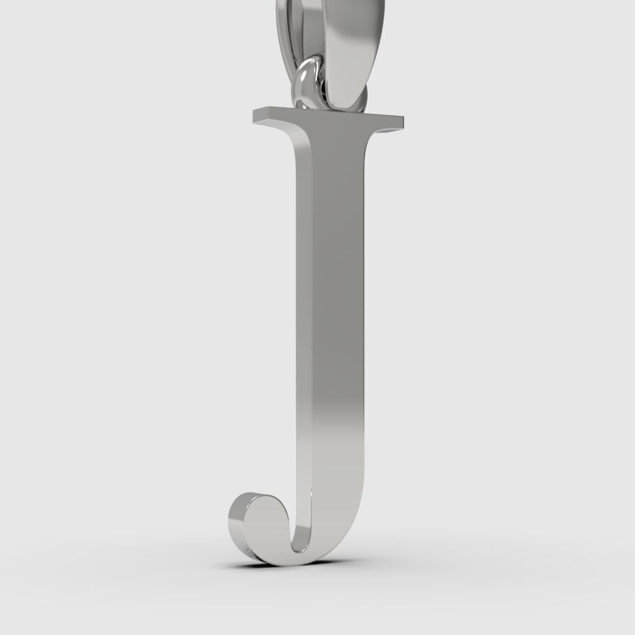 Alphabet Latin J 3D print model_9