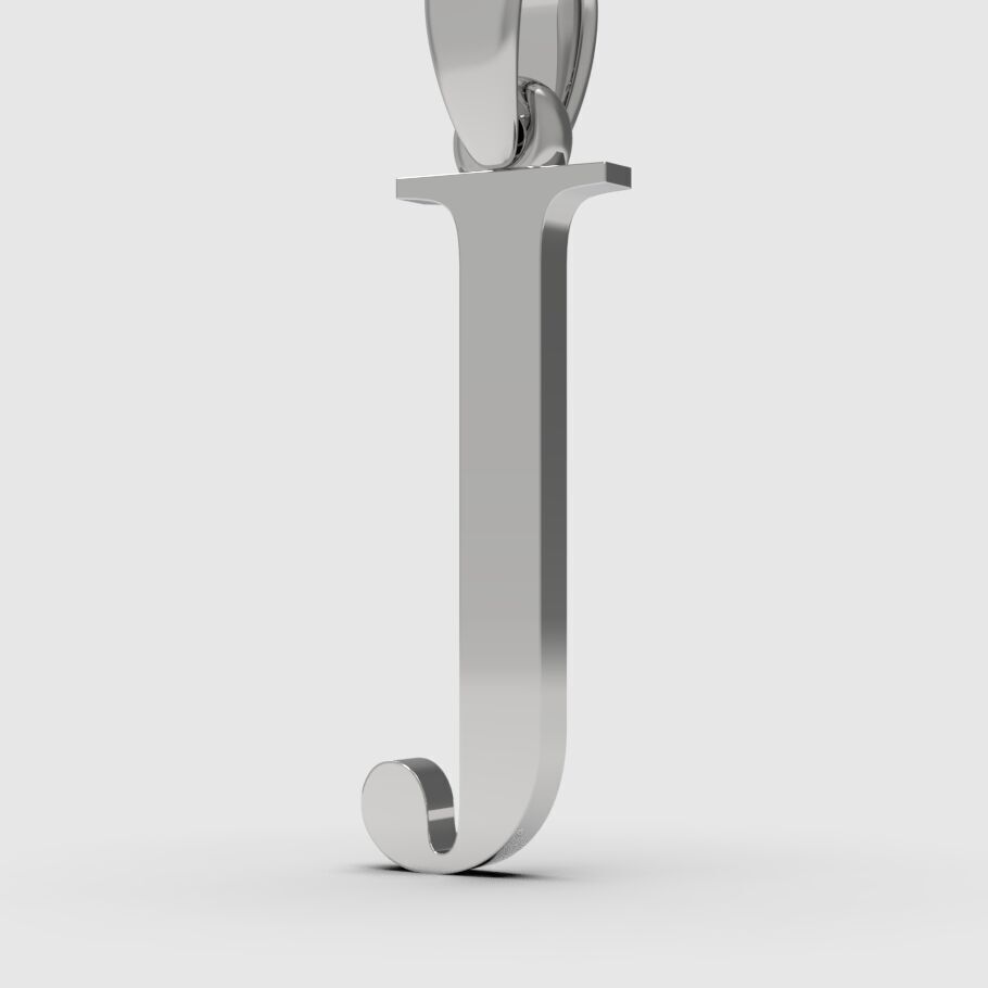 Alphabet Latin J 3D print model_11