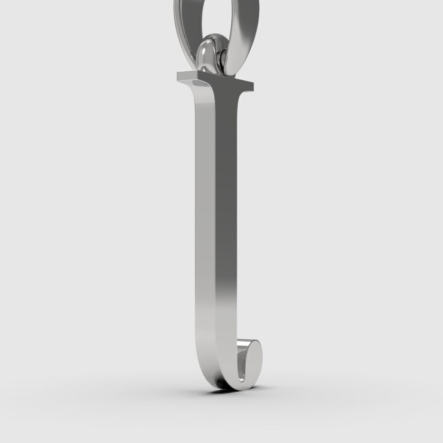 Alphabet Latin J 3D print model_4