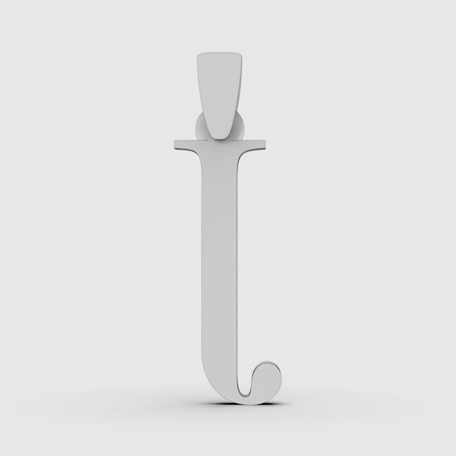 Alphabet Latin J 3D print model_1