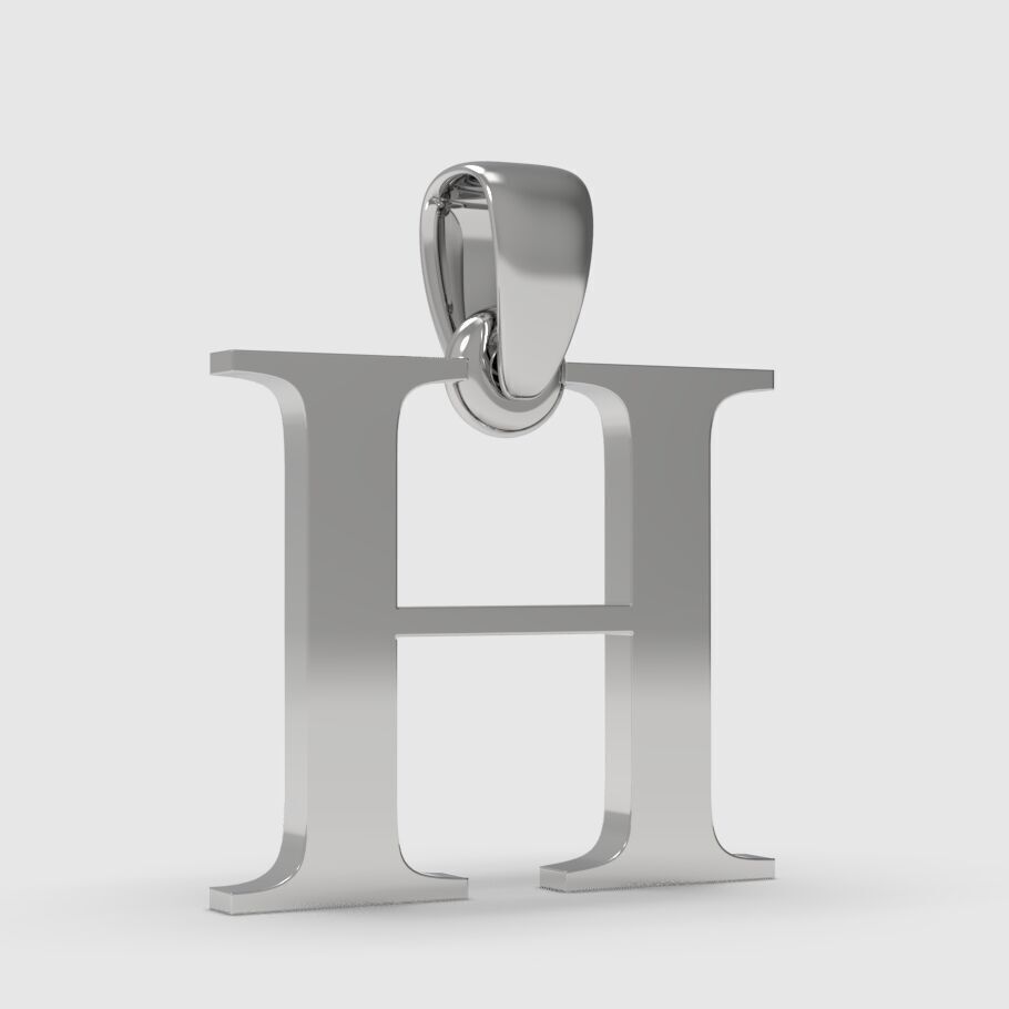 Alphabet Latin H 3D print model_5