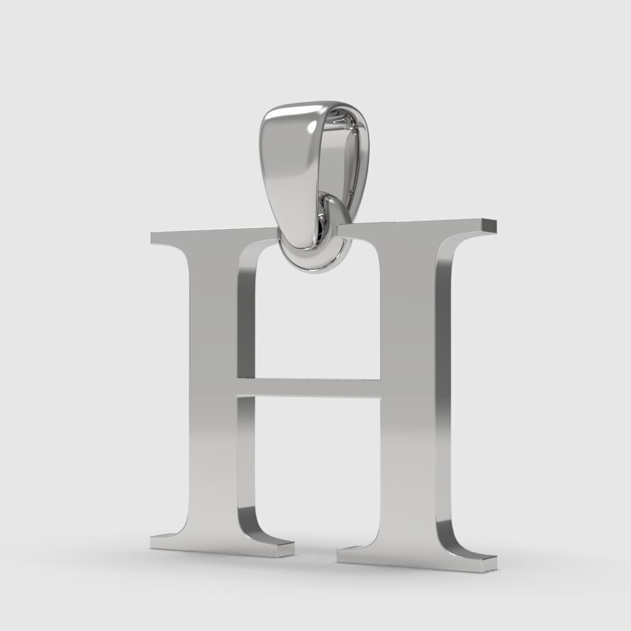 Alphabet Latin H 3D print model_11