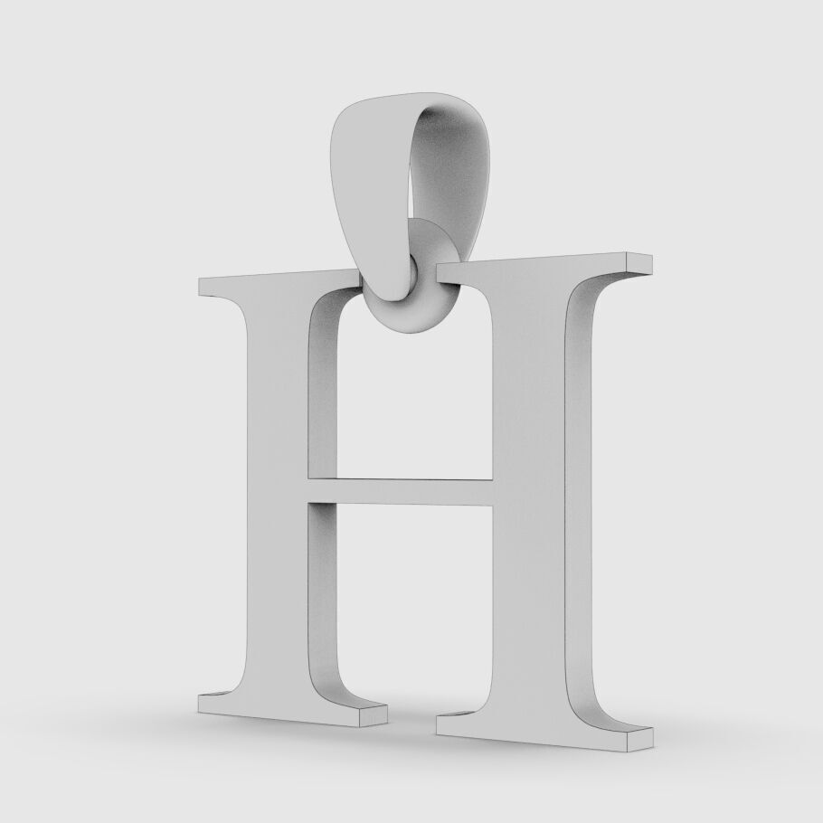 Alphabet Latin H 3D print model_15