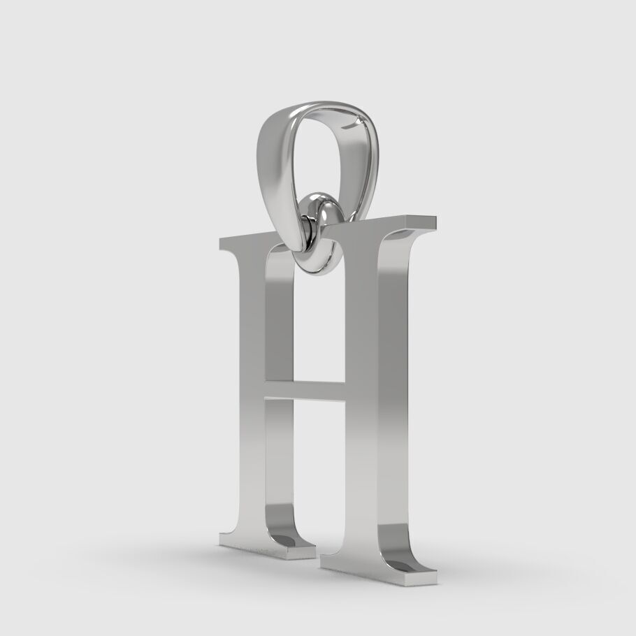Alphabet Latin H 3D print model_12
