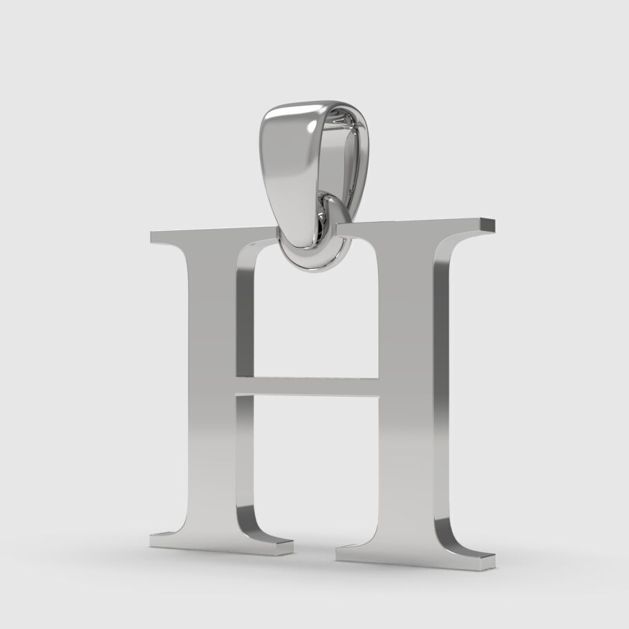 Alphabet Latin H 3D print model_3