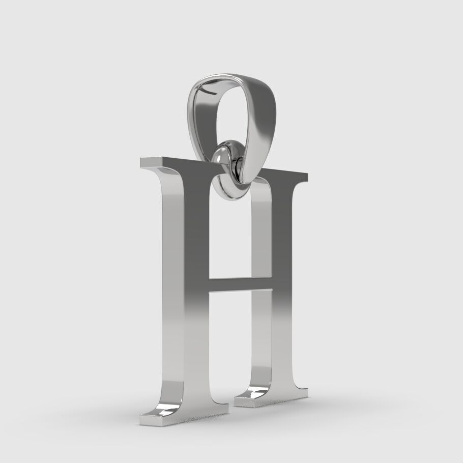 Alphabet Latin H 3D print model_4