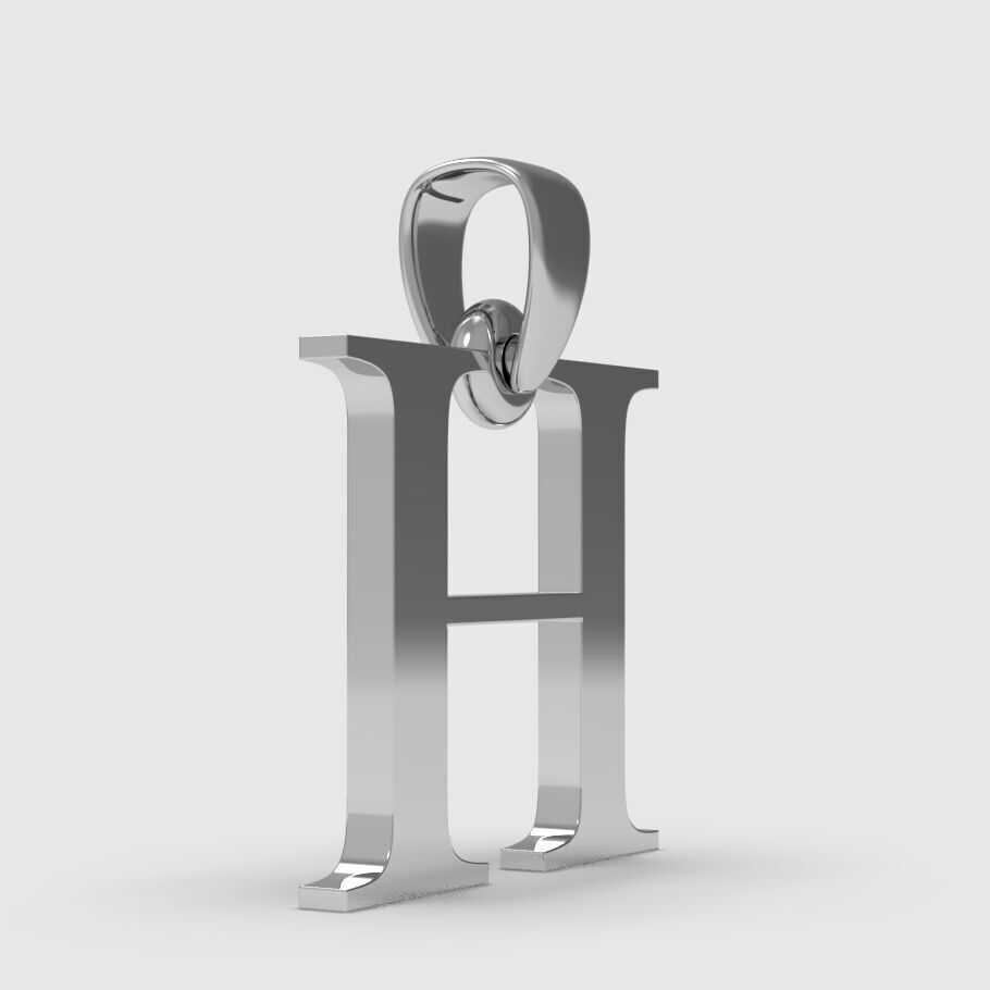 Alphabet Latin H 3D print model_7