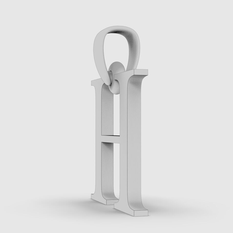 Alphabet Latin H 3D print model_1