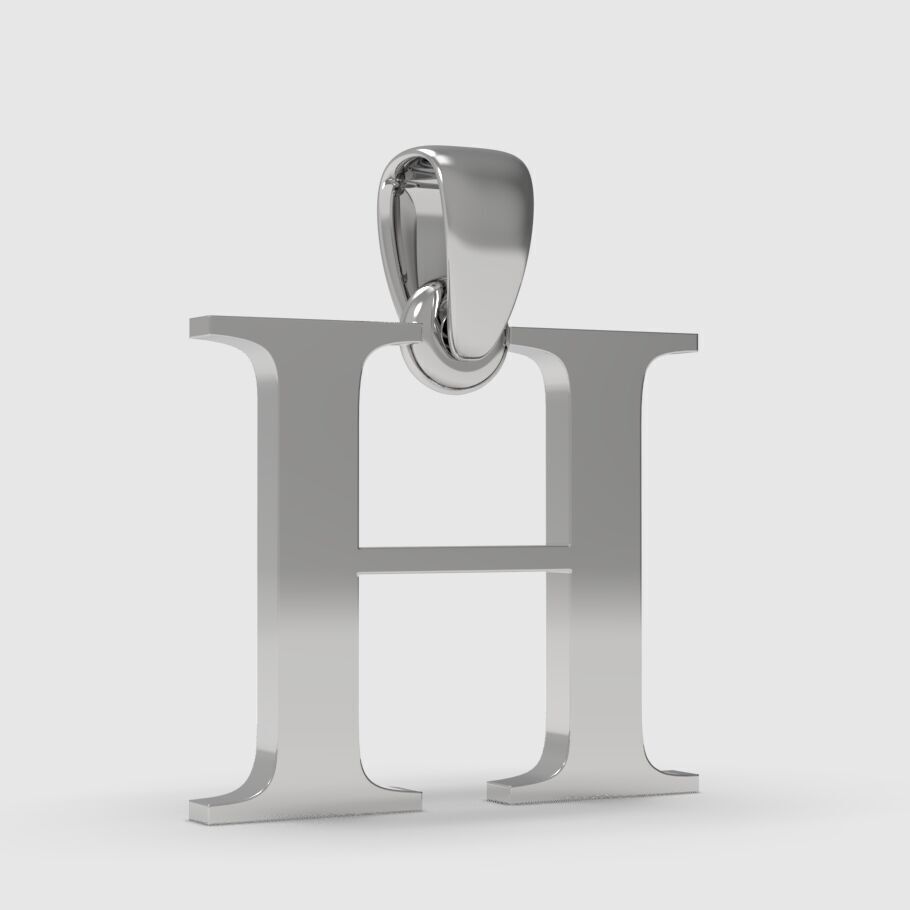 Alphabet Latin H 3D print model_8