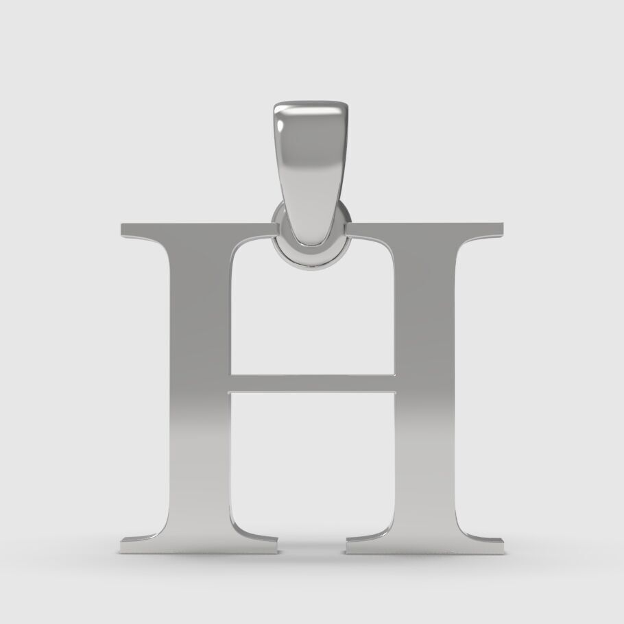 Alphabet Latin H 3D print model_9