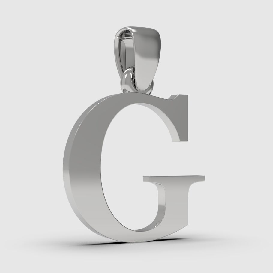 Alphabet Latin G 3D print model_10