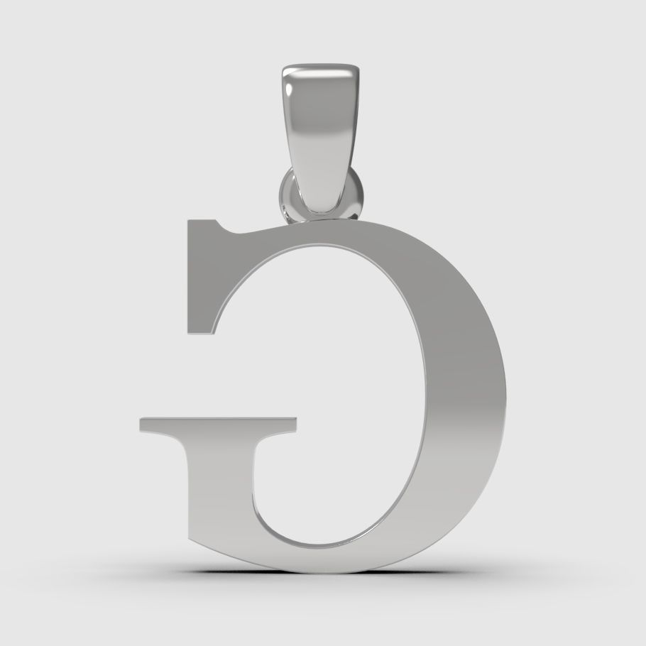 Alphabet Latin G 3D print model_3