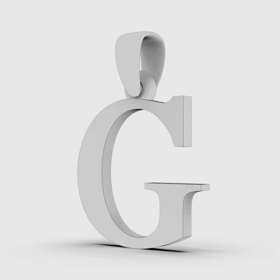 Alphabet Latin G 3D print model_15