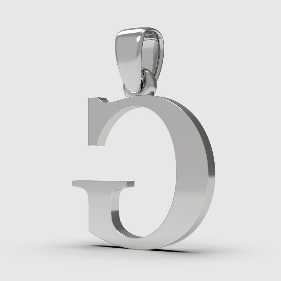 Alphabet Latin G 3D print model_4