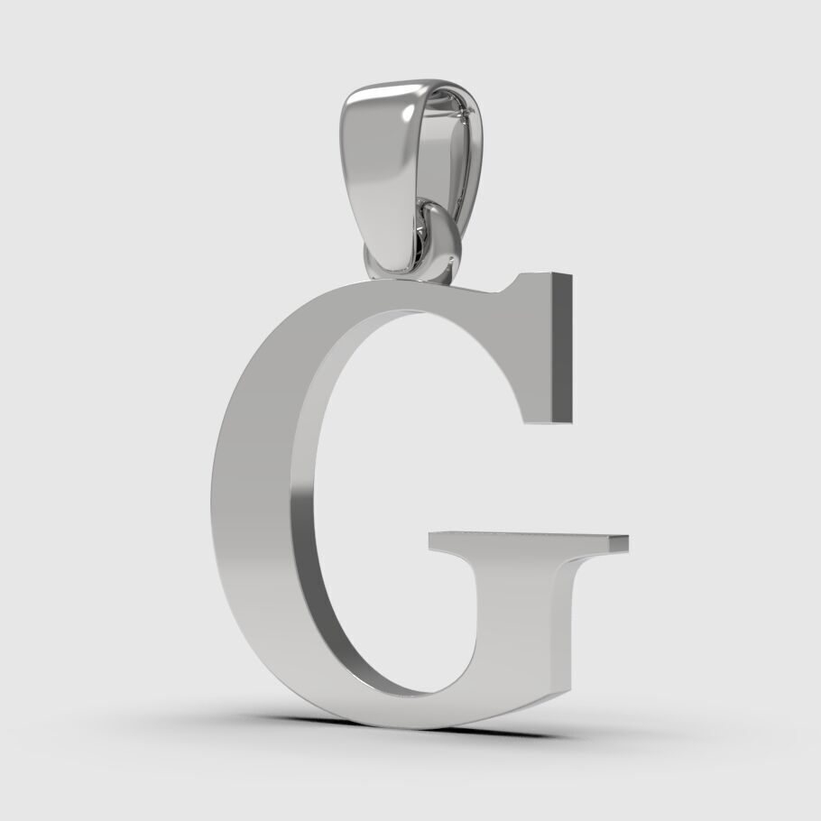 Alphabet Latin G 3D print model_11