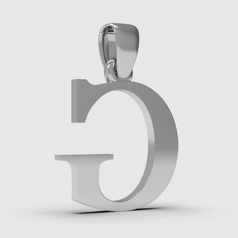 Alphabet Latin G 3D print model_6
