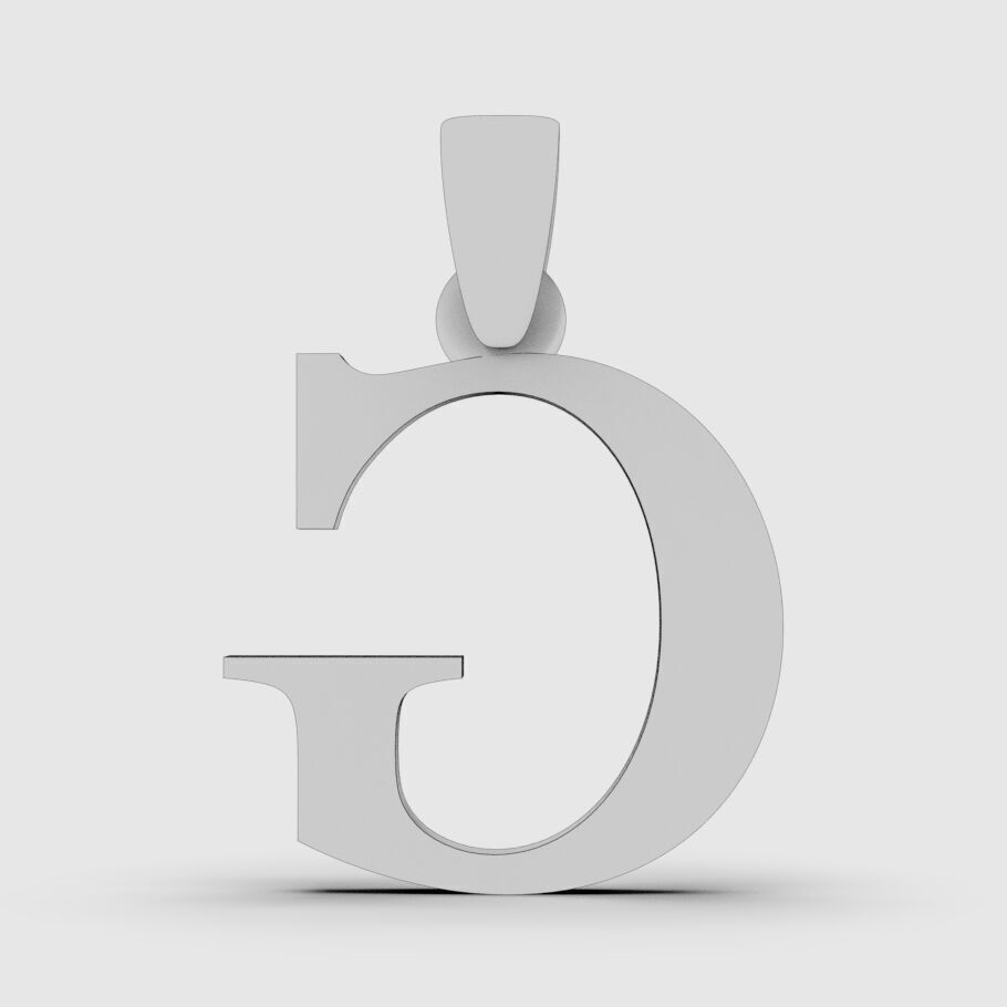 Alphabet Latin G 3D print model_17