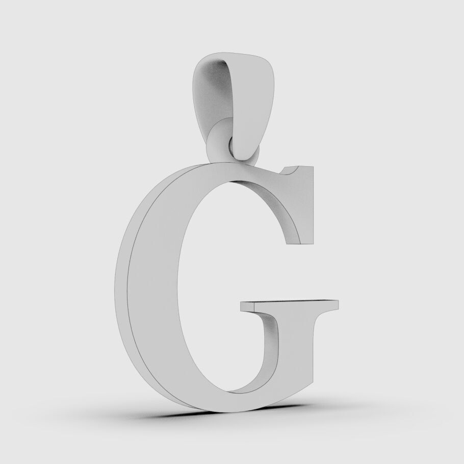 Alphabet Latin G 3D print model_14