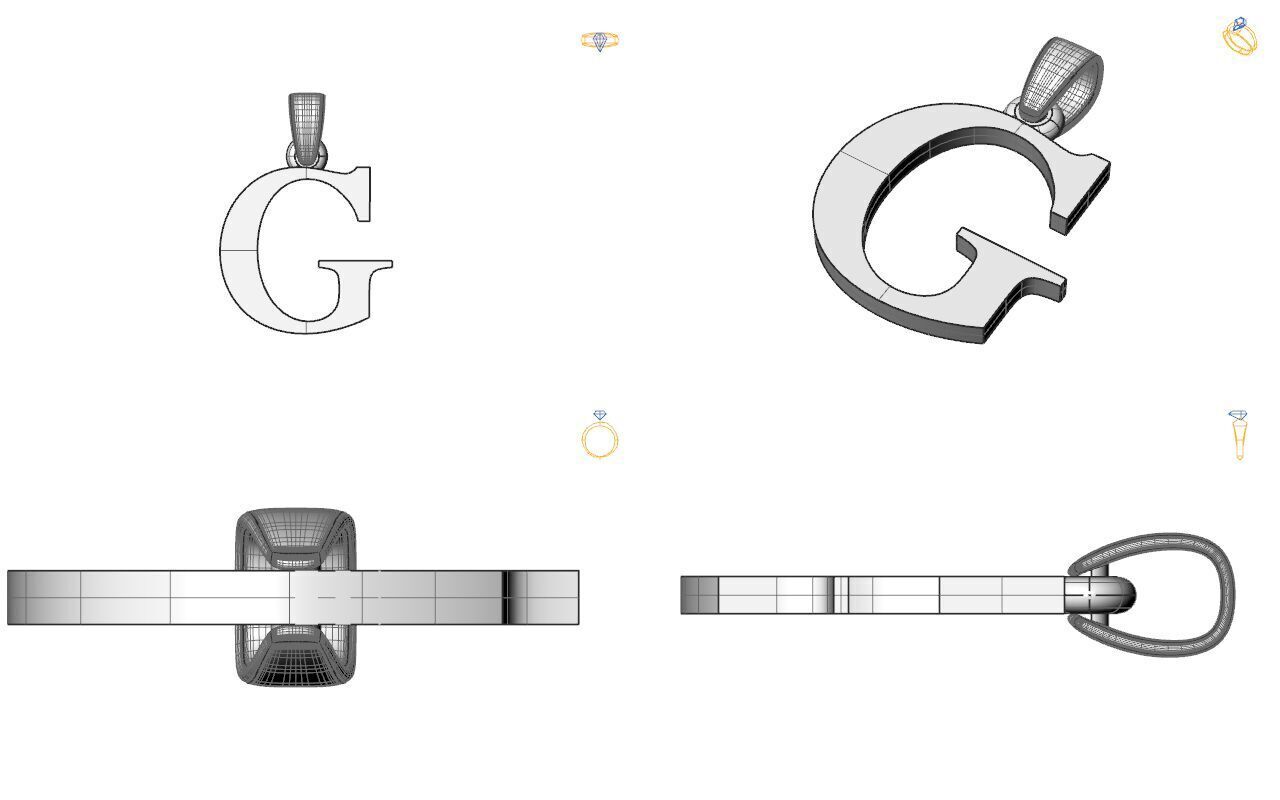 Alphabet Latin G 3D print model_2