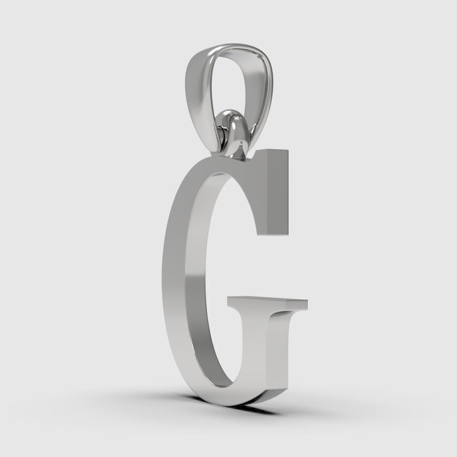 Alphabet Latin G 3D print model_12