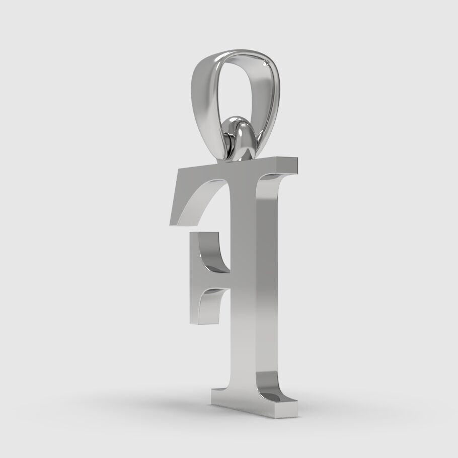 Alphabet Latin F 3D print model_7