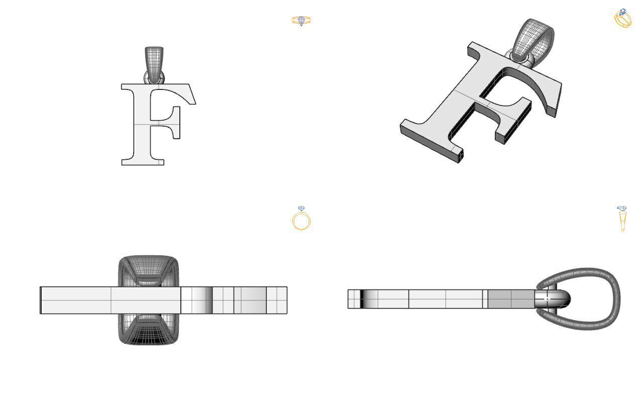 Alphabet Latin F 3D print model_2