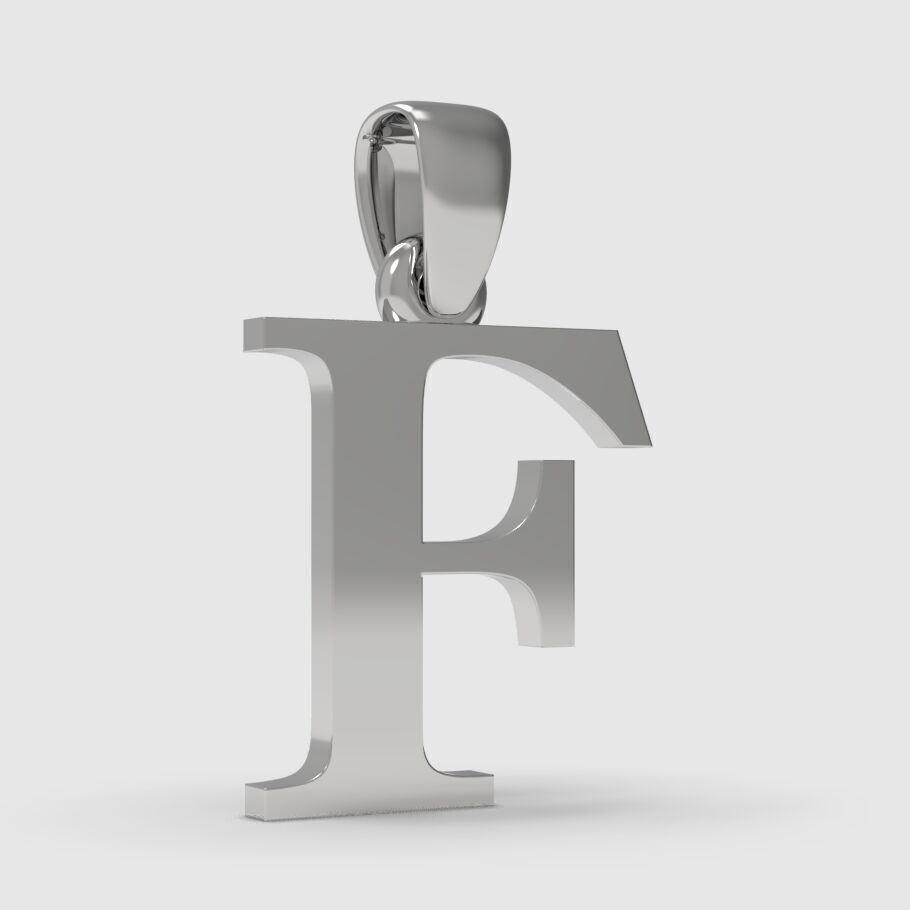 Alphabet Latin F 3D print model_10