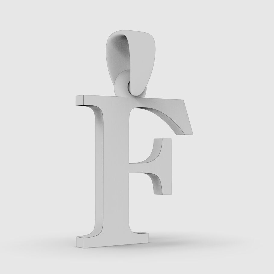Alphabet Latin F 3D print model_14