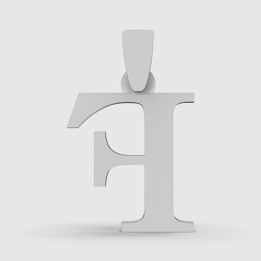 Alphabet Latin F 3D print model_17