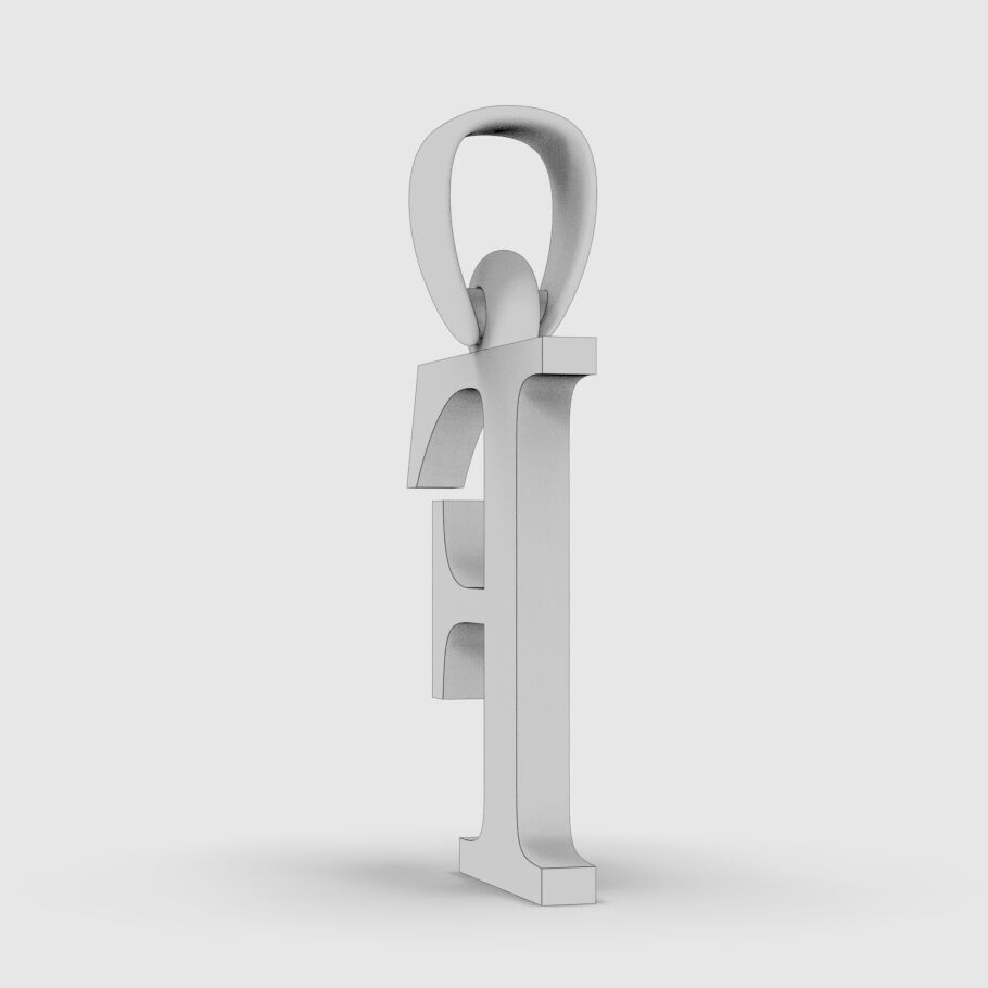 Alphabet Latin F 3D print model_1