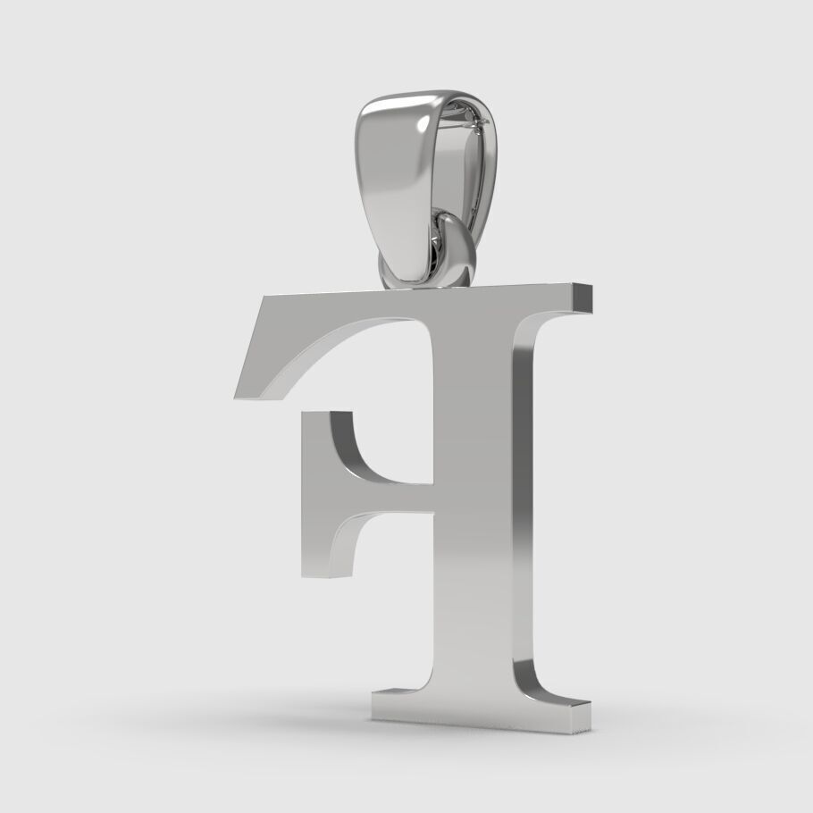 Alphabet Latin F 3D print model_4