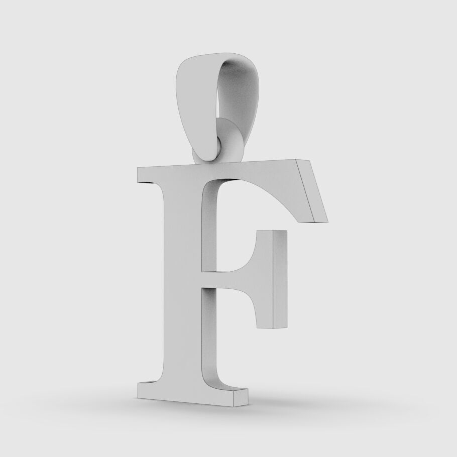 Alphabet Latin F 3D print model_15