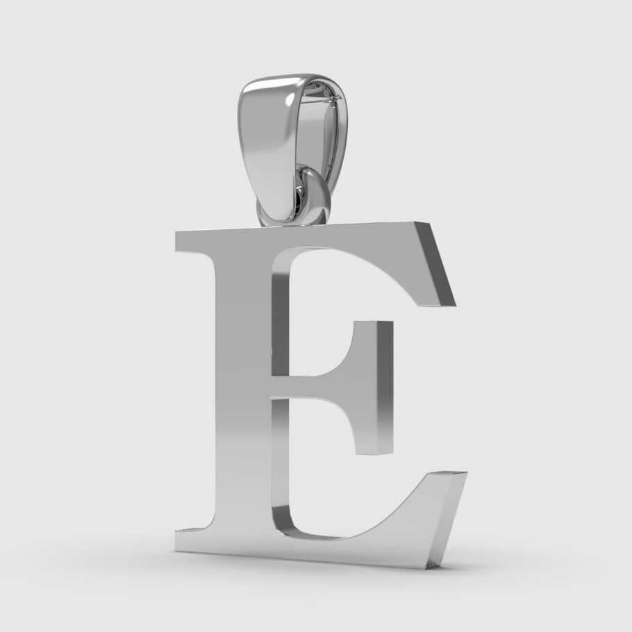 Alphabet Latin E 3D print model_11