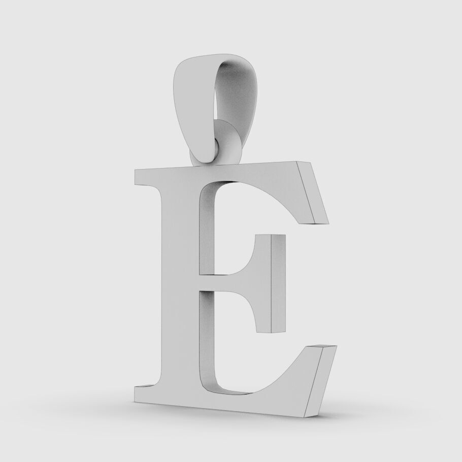 Alphabet Latin E 3D print model_15