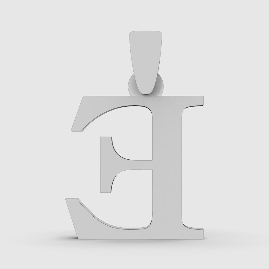 Alphabet Latin E 3D print model_17