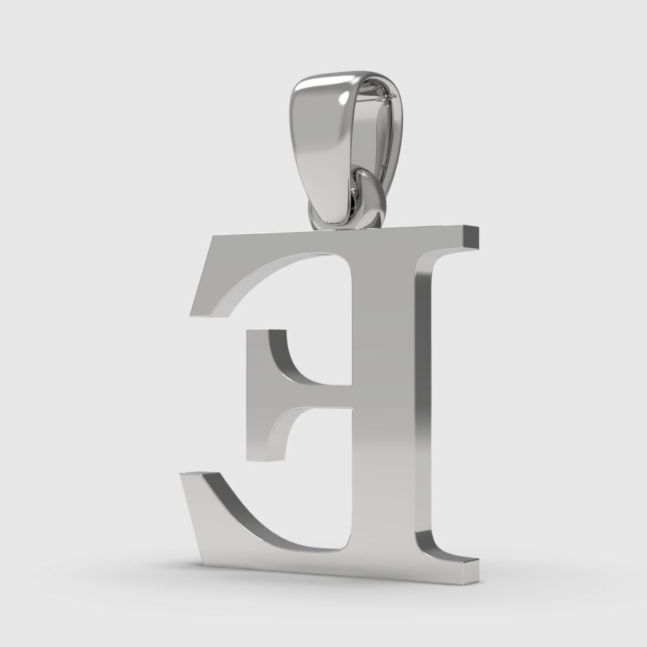 Alphabet Latin E 3D print model_4